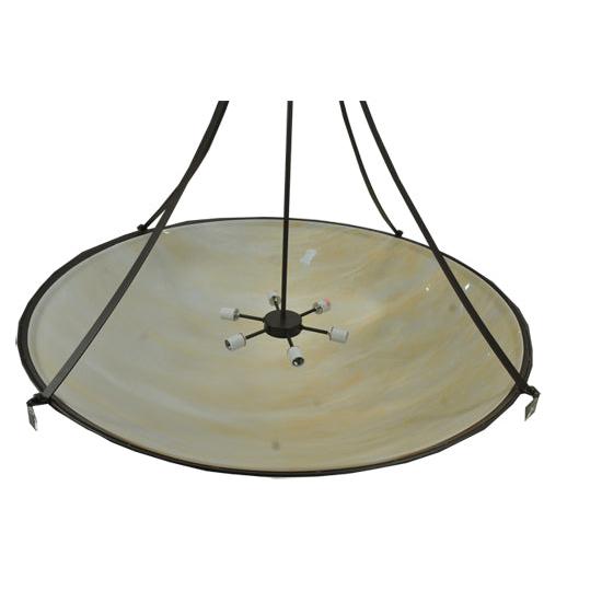 Meyda Lighting Modesto 52" 6-Light Timeless Bronze Inverted Pendant Light With Sahara Taupe Idalight Shade Glass
