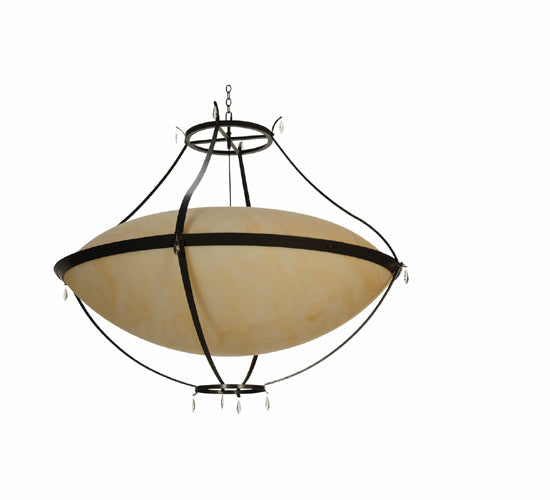Meyda Lighting Modesto 66" 6-Light Timeless Bronze Inverted Pendant Light With Sahara Taupe Idalight Shade Glass