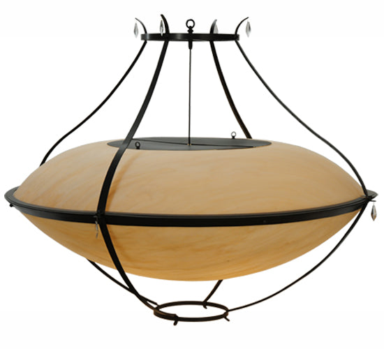 Meyda Lighting Modesto 66" 6-Light Timeless Bronze Inverted Pendant Light With Sahara Taupe Idalight Shade Glass