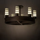 Meyda Lighting Molle 48" 8-Light Cafe Noir Cilindro Chandelier With White Statuario Idalight Shade Glass