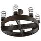 Meyda Lighting Molle 48" 8-Light Cafe Noir Cilindro Chandelier With White Statuario Idalight Shade Glass