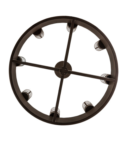 Meyda Lighting Molle 48" 8-Light Cafe Noir Cilindro Chandelier With White Statuario Idalight Shade Glass