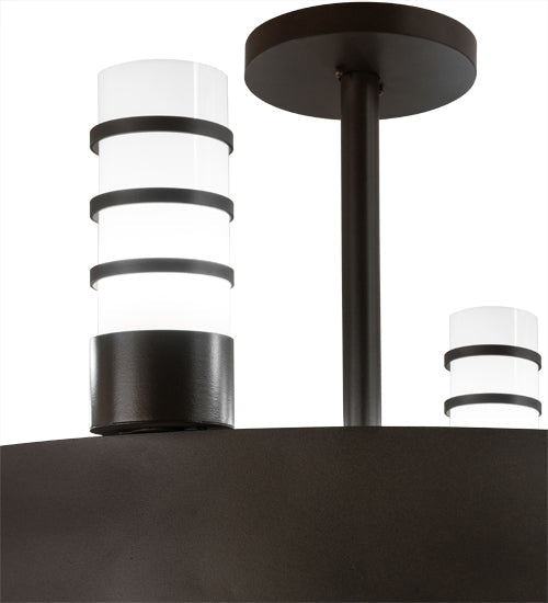 Meyda Lighting Molle 48" 8-Light Cafe Noir Cilindro Chandelier With White Statuario Idalight Shade Glass