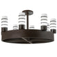 Meyda Lighting Molle 48" 8-Light Cafe Noir Cilindro Chandelier With White Statuario Idalight Shade Glass