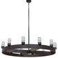 Meyda Lighting Molle 94" 12-Light Cafe Noir Cilindro Chandelier With White Statuario Idalight Shade Glass