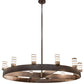 Meyda Lighting Molle 94" 12-Light Cafe Noir Cilindro Chandelier With White Statuario Idalight Shade Glass
