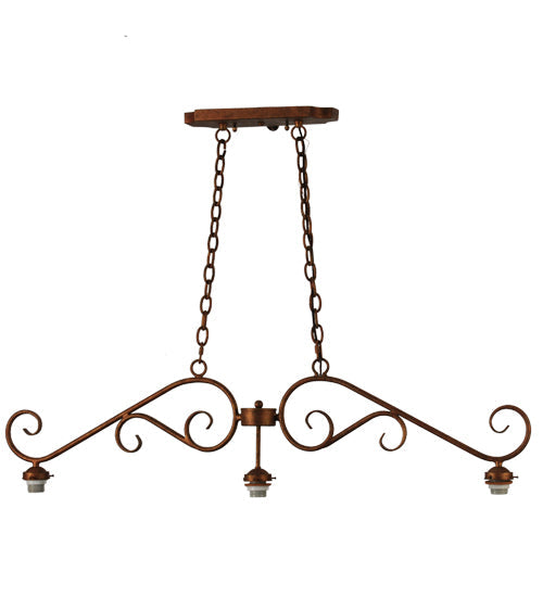 Meyda Lighting Mona 49" 3-Light Autumn Leaf Island Pendant Light With White Shade Glass