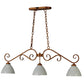 Meyda Lighting Mona 49" 3-Light Autumn Leaf Island Pendant Light With White Shade Glass