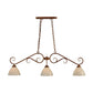 Meyda Lighting Mona 49" 3-Light Autumn Leaf Island Pendant Light With White Shade Glass