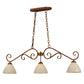 Meyda Lighting Mona 49" 3-Light Autumn Leaf Island Pendant Light With White Shade Glass