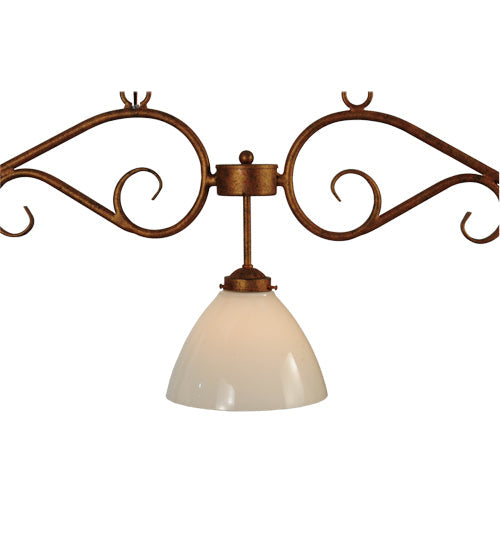 Meyda Lighting Mona 49" 3-Light Autumn Leaf Island Pendant Light With White Shade Glass