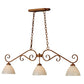 Meyda Lighting Mona 49" 3-Light Autumn Leaf Island Pendant Light With White Shade Glass
