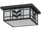 Meyda Lighting Monaca 21" 2-Light Black Cracked Ice Flush Mount Light With Frosted Seeded Shade Glass