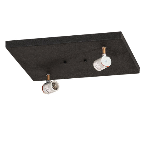 Meyda Lighting Monaca 21" 2-Light Black Cracked Ice Flush Mount Light With Frosted Seeded Shade Glass