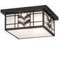 Meyda Lighting Monaca 21" 2-Light Black Cracked Ice Flush Mount Light With Frosted Seeded Shade Glass