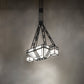 Meyda Lighting Monaca 70" 15-Light Black Cracked Ice Island Chandelier With Frosted Seeded Shade Glass