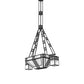 Meyda Lighting Monaca 70" 15-Light Black Cracked Ice Island Chandelier With Frosted Seeded Shade Glass