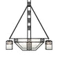 Meyda Lighting Monaca 70" 15-Light Black Cracked Ice Island Chandelier With Frosted Seeded Shade Glass