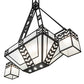 Meyda Lighting Monaca 70" 15-Light Black Cracked Ice Island Chandelier With Frosted Seeded Shade Glass