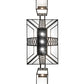 Meyda Lighting Monaca 70" 15-Light Black Cracked Ice Island Chandelier With Frosted Seeded Shade Glass