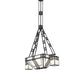 Meyda Lighting Monaca 70" 15-Light Black Cracked Ice Island Chandelier With Frosted Seeded Shade Glass