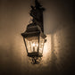 Meyda Lighting Monaco 11" 3-Light Smoke Monaco Lantern Wall Sconce With Clear Seeded Shade Glass
