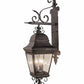 Meyda Lighting Monaco 11" 3-Light Smoke Monaco Lantern Wall Sconce With Clear Seeded Shade Glass