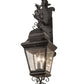Meyda Lighting Monaco 11" 3-Light Smoke Monaco Lantern Wall Sconce With Clear Seeded Shade Glass