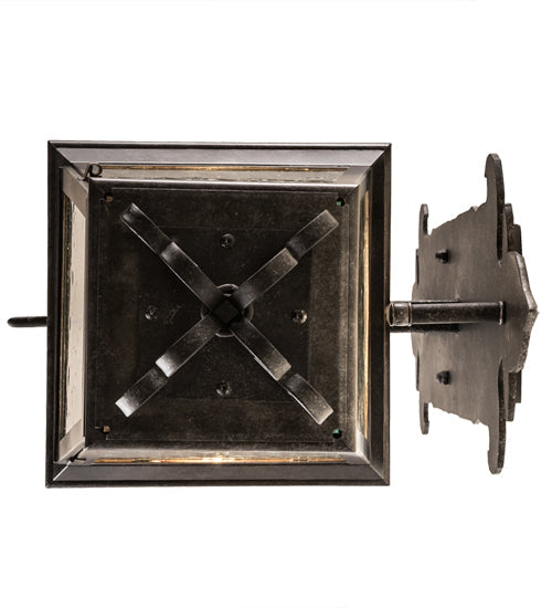Meyda Lighting Monaco 9" 2-Light Smoke Lantern Wall Sconce With Clear Seeded Shade Glass