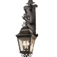 Meyda Lighting Monaco 9" 2-Light Smoke Lantern Wall Sconce With Clear Seeded Shade Glass