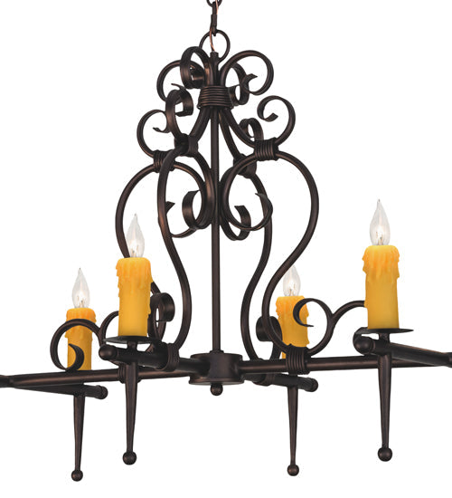 Meyda Lighting Monica 48" 8-Light Mahogany Bronze Island Chandelier With Ivory Faux Candlelight