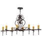 Meyda Lighting Monica 48" 8-Light Mahogany Bronze Island Chandelier With Ivory Faux Candlelight