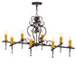 Meyda Lighting Monica 48" 8-Light Mahogany Bronze Island Chandelier With Ivory Faux Candlelight