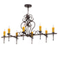 Meyda Lighting Monica 48" 8-Light Mahogany Bronze Island Chandelier With Ivory Faux Candlelight