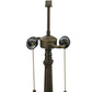 Meyda Lighting Montana Mission 22" 2-Light Antique Table Lamp With Honey Beige & Grass Green Shade Glass