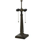 Meyda Lighting Montana Mission 22" 2-Light Antique Table Lamp With Honey Beige & Grass Green Shade Glass