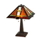Meyda Lighting Montana Mission 24" 2-Light Mahogany Bronze Table Lamp With Multi-Colored Shade Glass