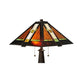Meyda Lighting Montana Mission 24" 2-Light Mahogany Bronze Table Lamp With Multi-Colored Shade Glass