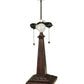 Meyda Lighting Montana Mission 24" 2-Light Mahogany Bronze Table Lamp With Multi-Colored Shade Glass