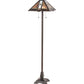 Meyda Lighting Montana Mission 61" 2-Light Mahogany Bronze Floor Lamp With Multi-Colored Shade Glass