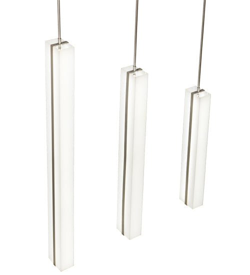 Meyda Lighting Montant 51" LED Nickel Island Pendant Light With White Statuario Idalight Shade