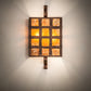 Meyda Lighting Monte Cristo 10" 2-Light Antique Rust Wall Sconce With Amber Mica Shade Glass