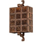 Meyda Lighting Monte Cristo 10" 2-Light Antique Rust Wall Sconce With Amber Mica Shade Glass