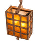 Meyda Lighting Monte Cristo 10" 2-Light Antique Rust Wall Sconce With Amber Mica Shade Glass