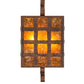 Meyda Lighting Monte Cristo 10" 2-Light Antique Rust Wall Sconce With Amber Mica Shade Glass