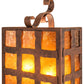 Meyda Lighting Monte Cristo 10" 2-Light Antique Rust Wall Sconce With Amber Mica Shade Glass