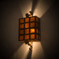Meyda Lighting Monte Cristo 10" 2-Light Rustic Iron Wall Sconce With Amber Mica Shade Glass