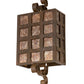 Meyda Lighting Monte Cristo 10" 2-Light Rustic Iron Wall Sconce With Amber Mica Shade Glass