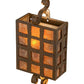 Meyda Lighting Monte Cristo 10" 2-Light Rustic Iron Wall Sconce With Amber Mica Shade Glass