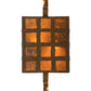 Meyda Lighting Monte Cristo 10" 2-Light Rustic Iron Wall Sconce With Amber Mica Shade Glass